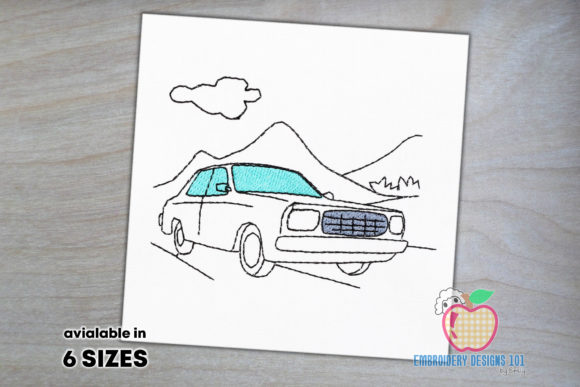 Car Parked on Road Sketch