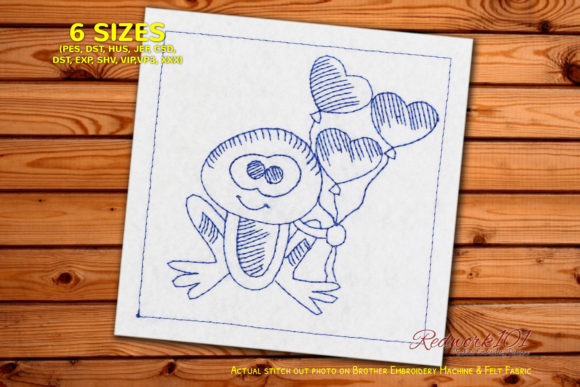 Cute Froggie in Love Lineart Design