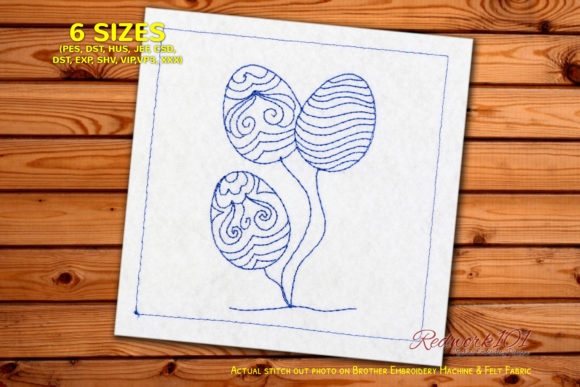 Easter Balloons Lineart: A Thoughtful Embroidery Choice for Personalized Gifts