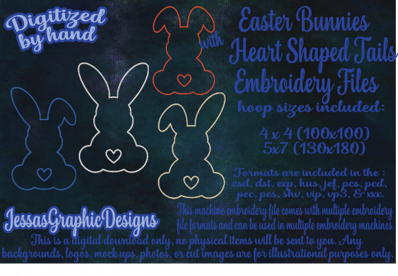 Easter Bunnies Line Stitch