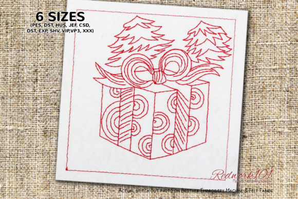 Present Gift Box with Christmas Tree